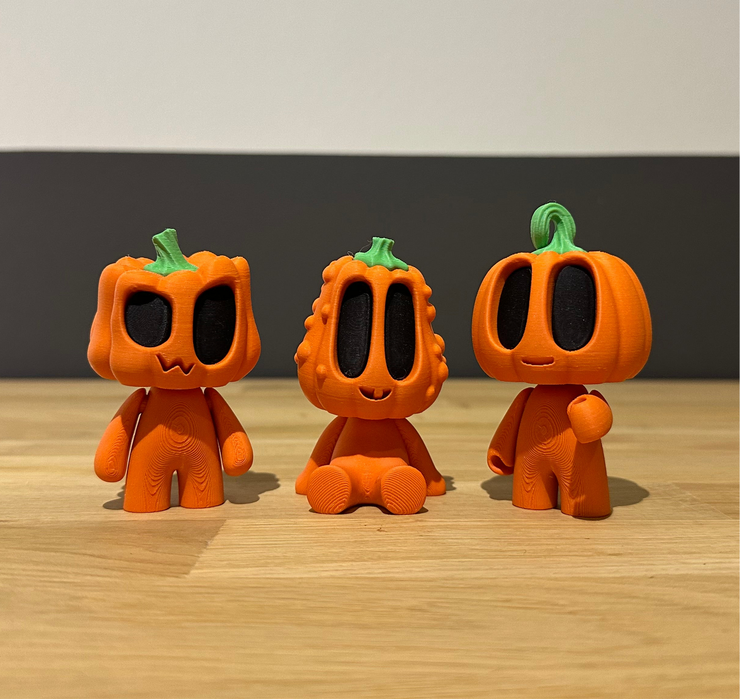Set van 3 Halloween Pompoen mannetjes