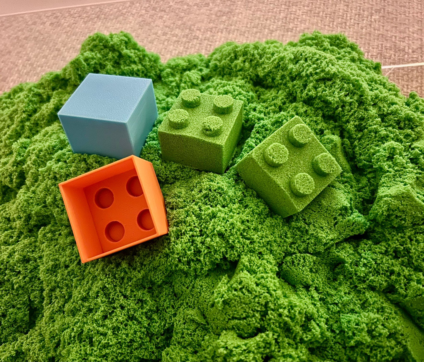 3D-geprinte Lego Blokjes Zandvormpjes – Set van 4