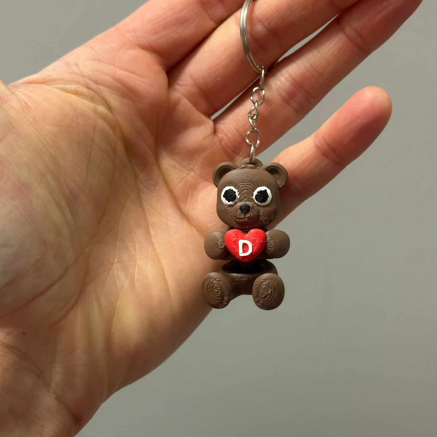 Sleutelhanger Beertje met Hartje – Gepersonaliseerd met Letter