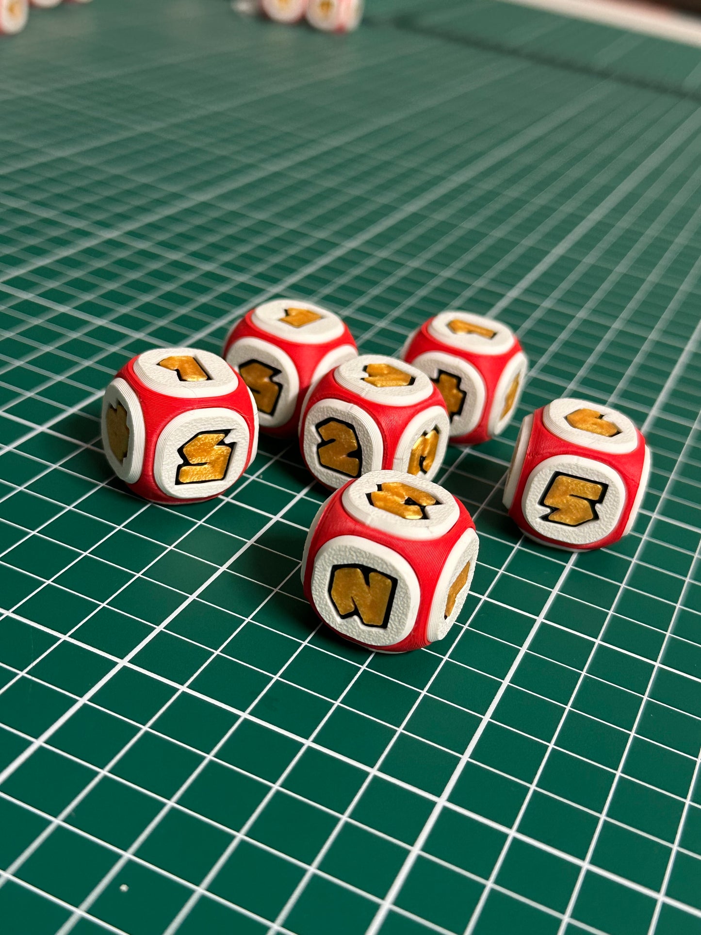 Set van 5 mario party dobbelstenen