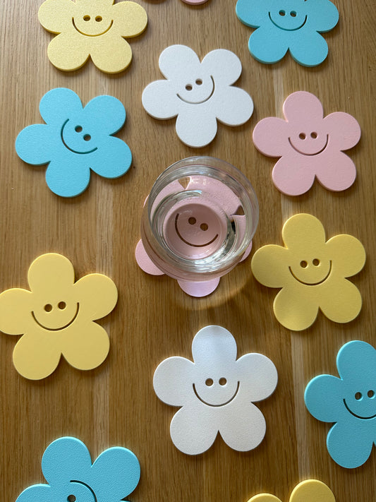 Smiley Bloemen onderzetters
