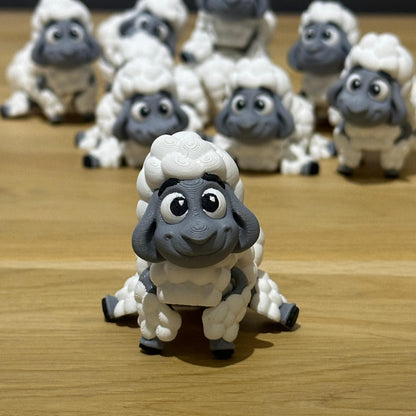 3D-geprint flexibel schaapje – schattig, beweeglijk en ideaal als fidget toy of speelfiguur.