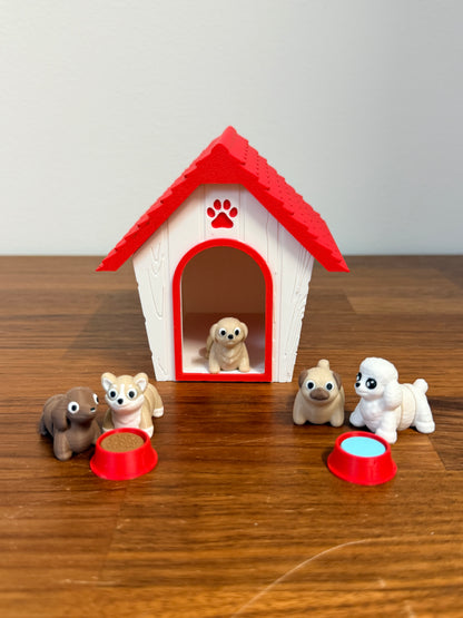 Mini puppy speelset met magnetisch hondenhok