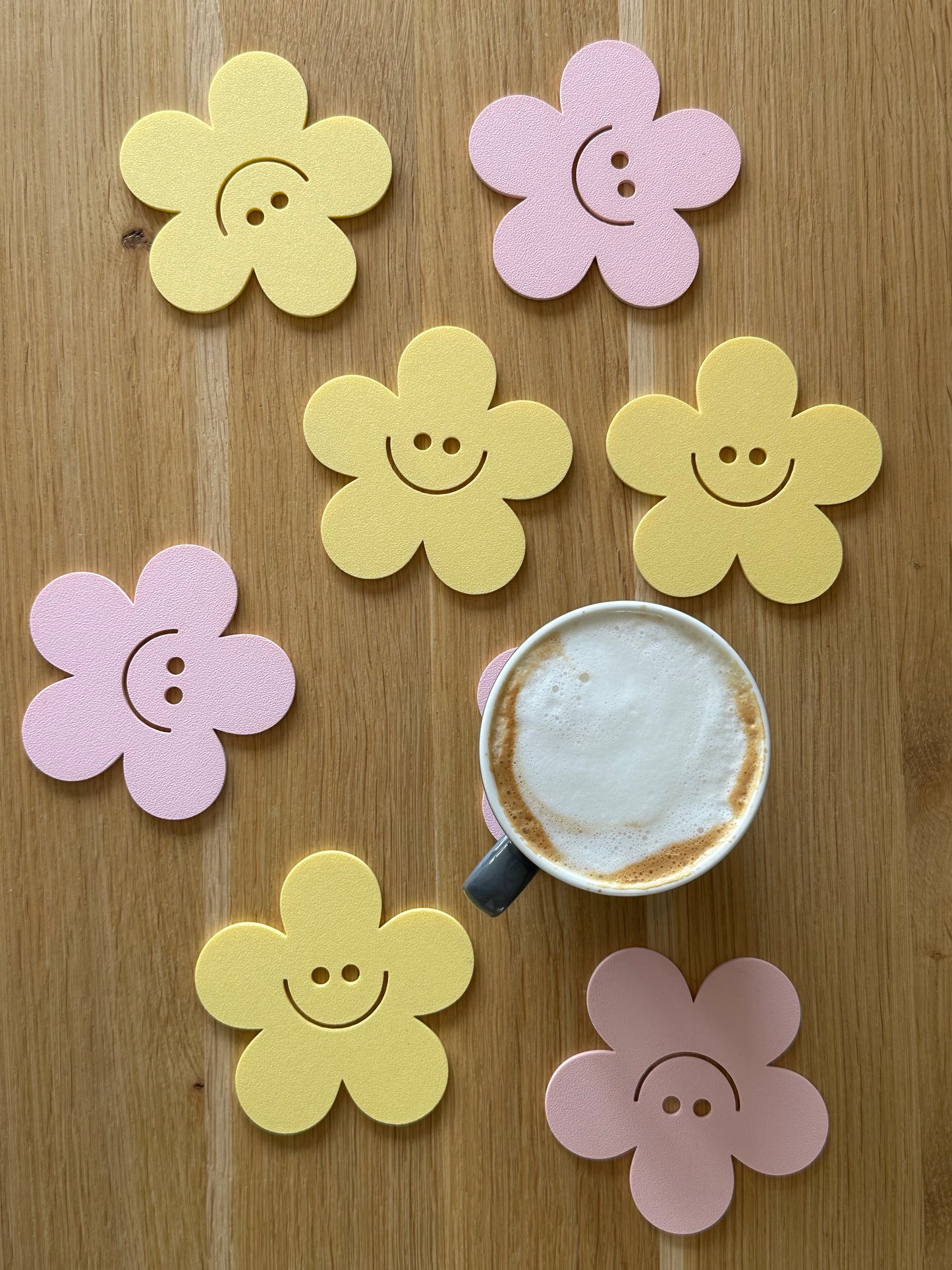 Smiley Bloemen onderzetters