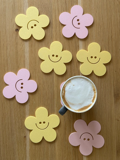 Smiley Bloemen onderzetters