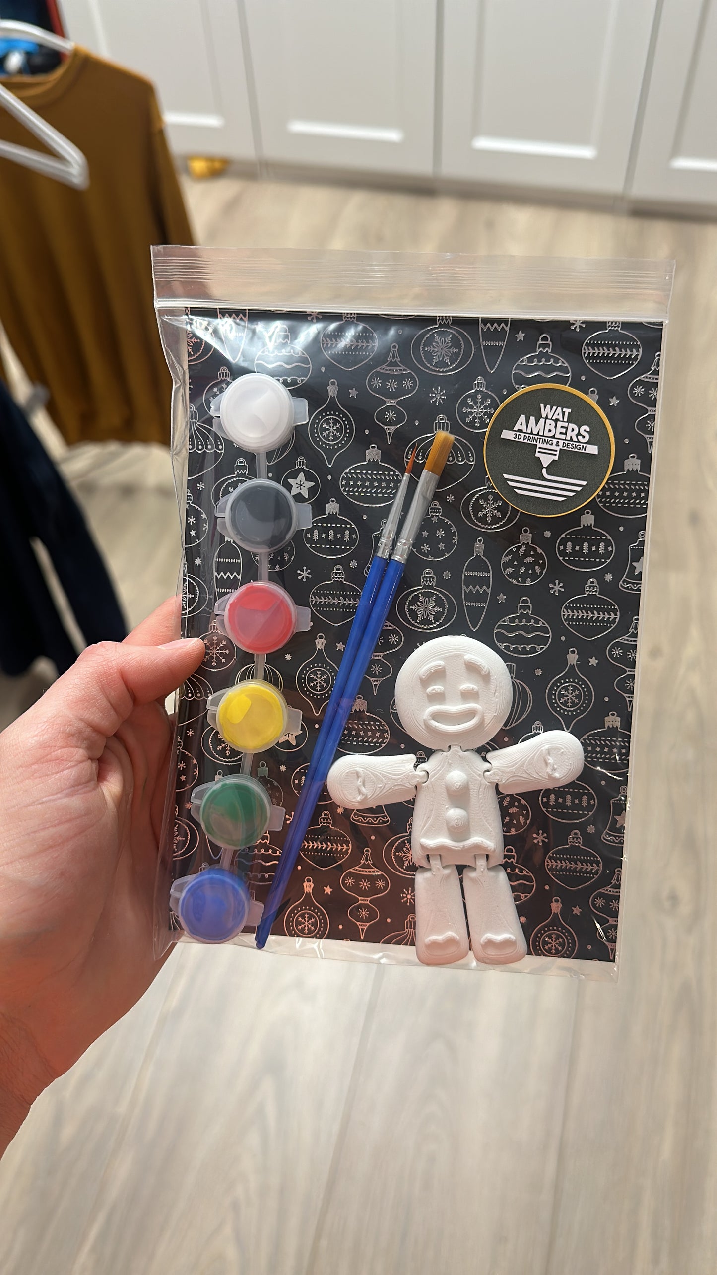 DIY verf pakketje notenkraker of gingerbread man