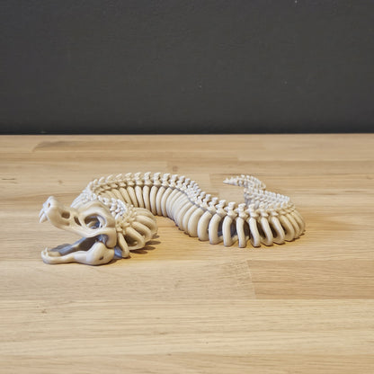 Flexi skelet Slang rechtop – 3D-geprint model van een slang met beweegbare gewrichten en gedetailleerde schubben