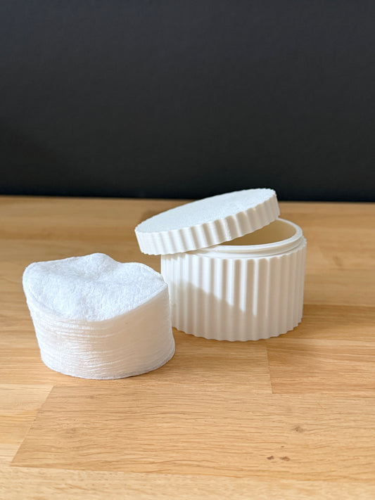 Compact wattenschijfjes reisdoosje met schroefdeksel